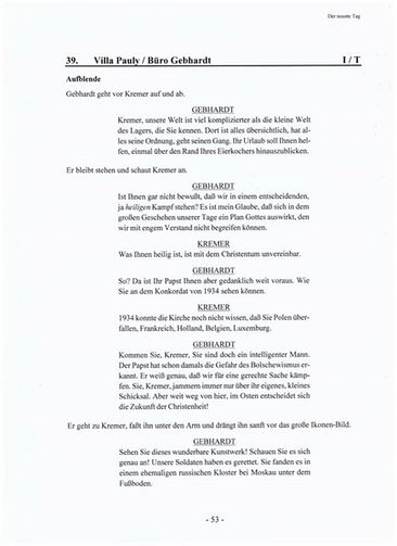 Drehbuch Drehbuchseite Der neunte Tag